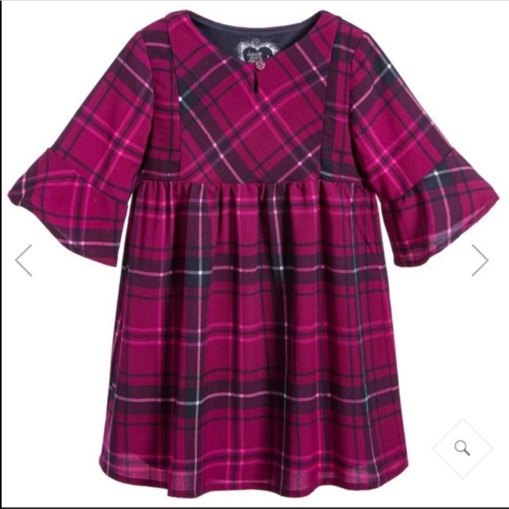 Flared sleeves ruffle toddler girl dress 3T